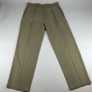 Tommy Bahama 100% Silk Tan Pleated Pants Men’s 33